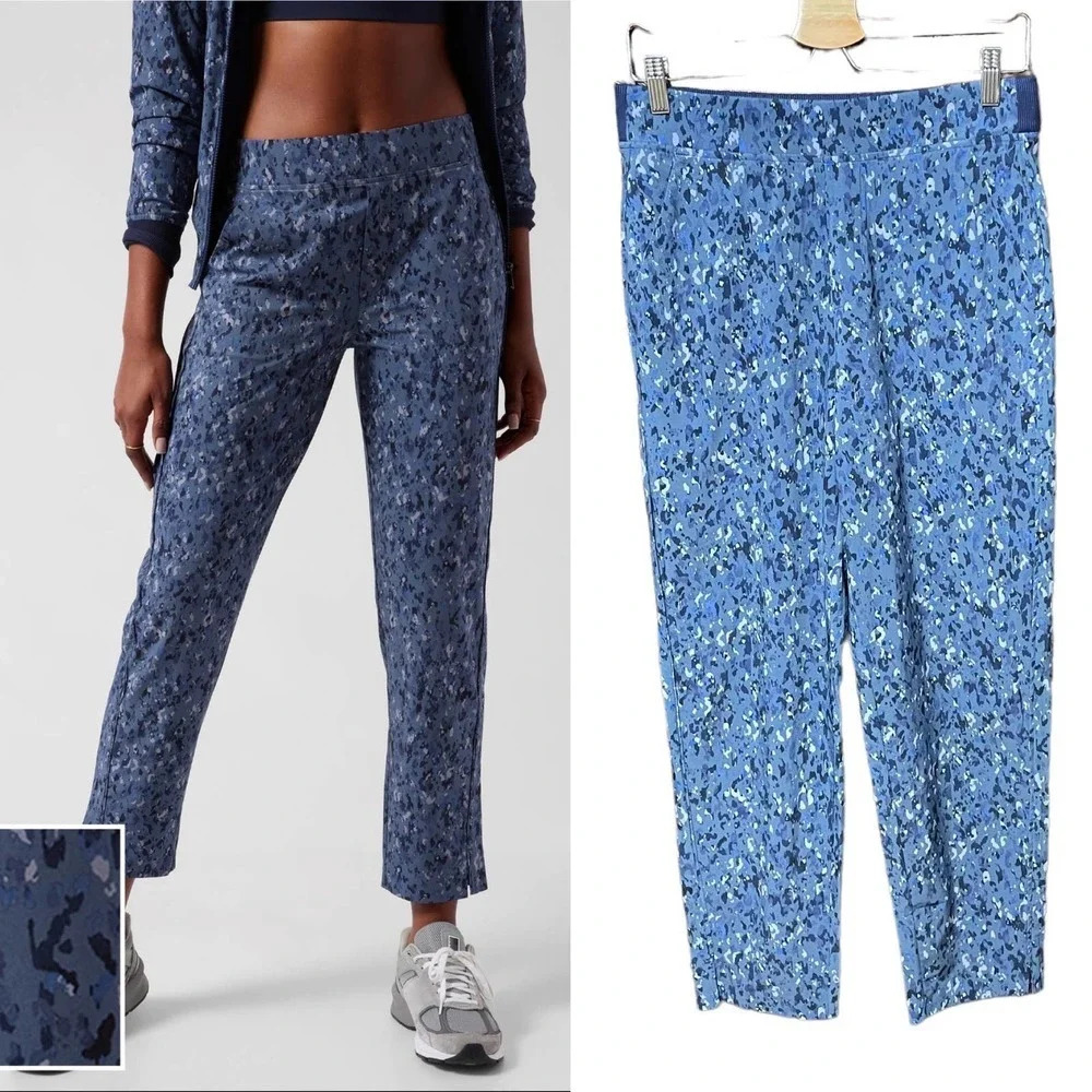 Athleta Brooklyn Ankle Pant Captivate Chrome Blue Size 6‎